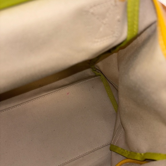 Coach Green Canvas & Yellow Leather Trim Carryall Hampton Tote - Picture 16 of 16
